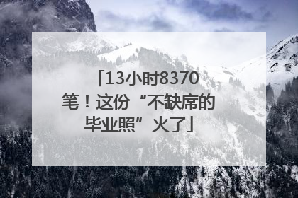 13小时8370笔！这份“不缺席的毕业照”火了