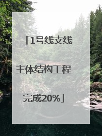 1号线支线主体结构工程完成20%