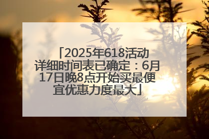 2025年618活动详细时间表已确定：6月17日晚8点开始买最便宜优惠力度最大