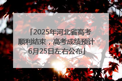 2025年河北省高考顺利结束，高考成绩预计6月25日左右公布
