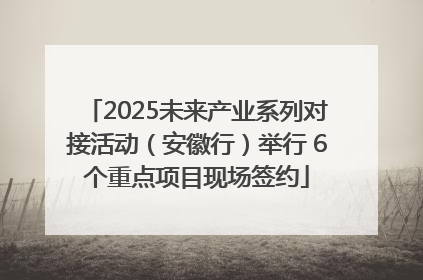 2025未来产业系列对接活动（安徽行）举行 6个重点项目现场签约