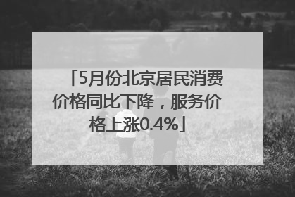 5月份北京居民消费价格同比下降，服务价格上涨0.4%