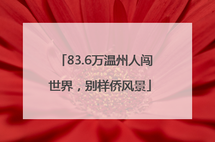 83.6万温州人闯世界，别样侨风景