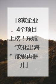 8家企业、4个项目上榜！东城“文化出海”能级再提升