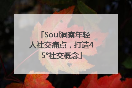 Soul洞察年轻人社交痛点，打造45°社交概念