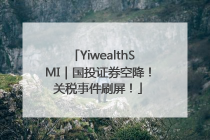 YiwealthSMI｜国投证券空降！关税事件刷屏！